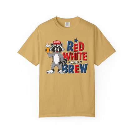 Red White and Brew Raccoon Tee