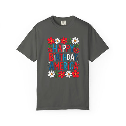 Happy Birthday America Floral Tee
