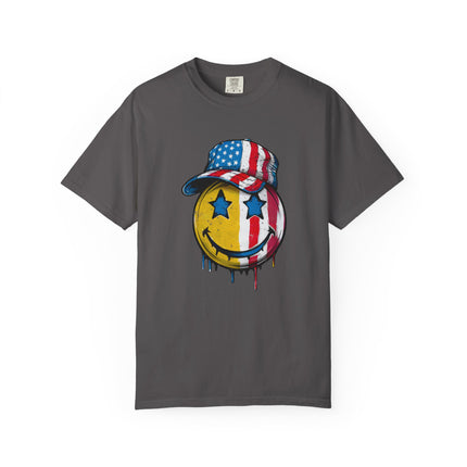 Smiley Patriot Drip Tee