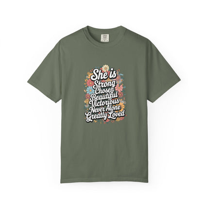 She Is Strong Floral Mama Tee