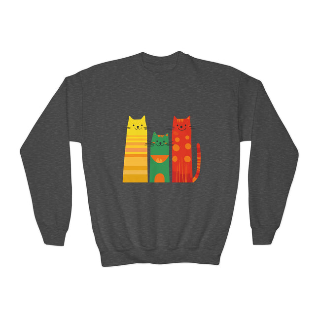 Colorful Cat Trio Youth Sweatshirt