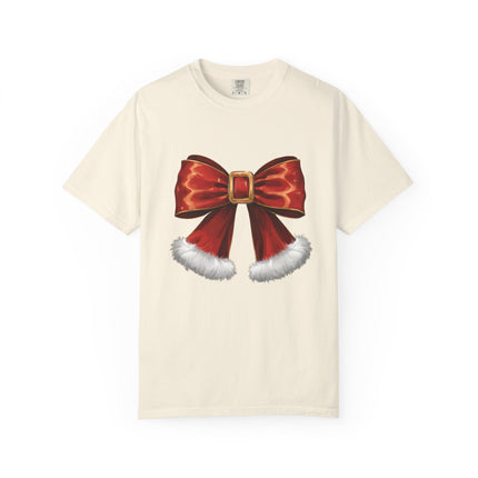 Santa Bow Velvet Tee