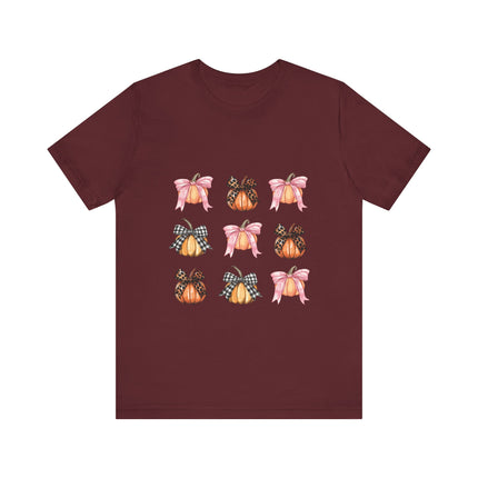 Pumpkin Bow Grid Tee