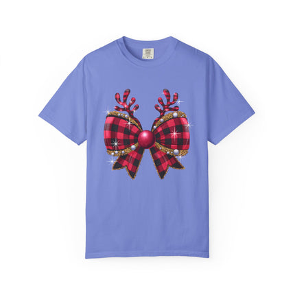 Reindeer Plaid Bow Tee