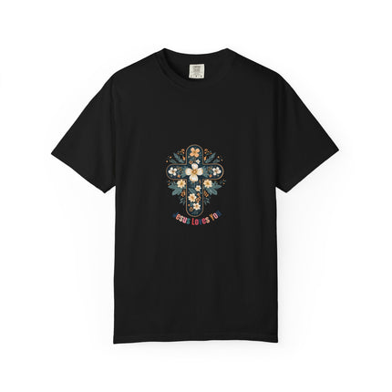 Floral Cross Jesus Tee