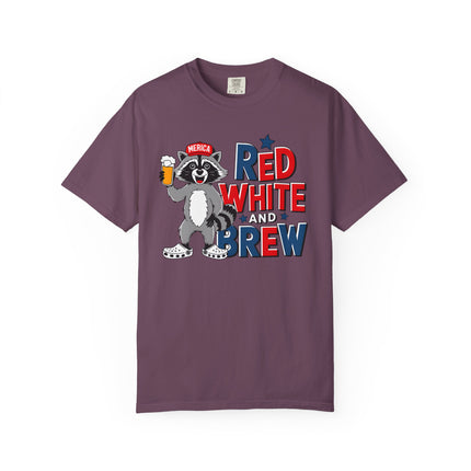 Red White and Brew Raccoon Tee