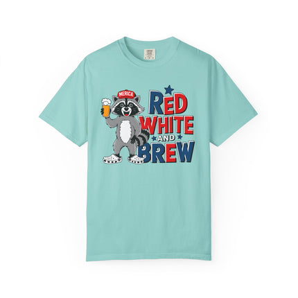 Red White and Brew Raccoon Tee