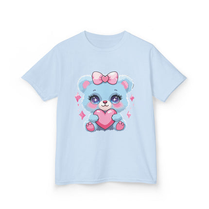 Blue Teddy Heart Kids T-Shirt