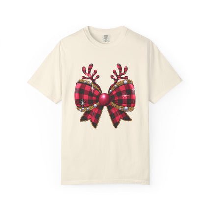 Reindeer Plaid Bow Tee