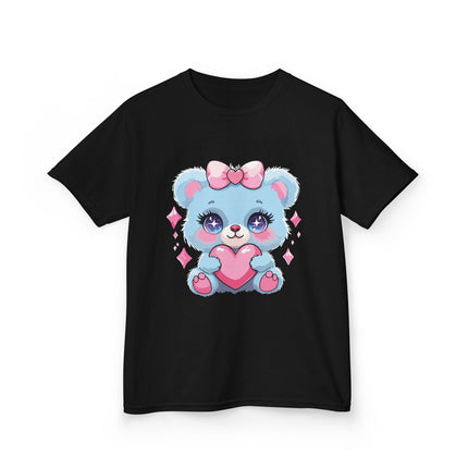 Blue Teddy Heart Kids T-Shirt