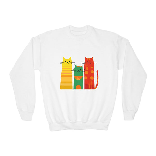 Colorful Cat Trio Youth Sweatshirt