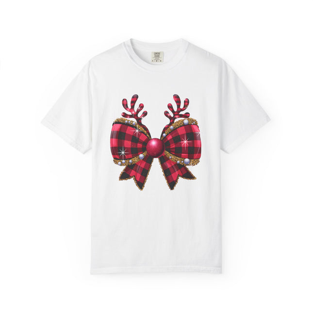 Reindeer Plaid Bow Tee