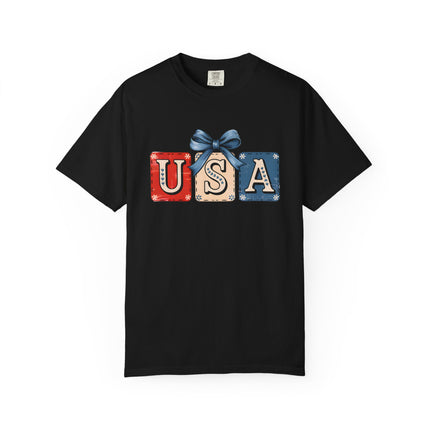 USA Gift Box Bow Tee