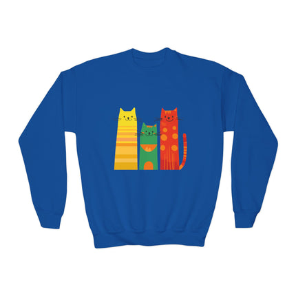 Colorful Cat Trio Youth Sweatshirt