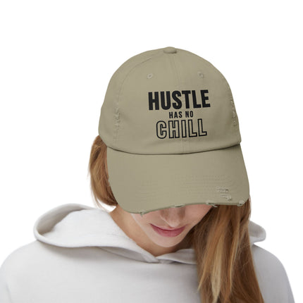 Hustle Has No Chill – Unisex Distressed Cap