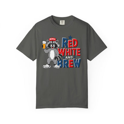 Red White and Brew Raccoon Tee