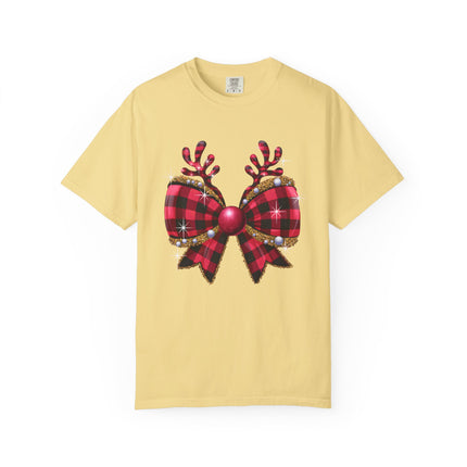 Reindeer Plaid Bow Tee