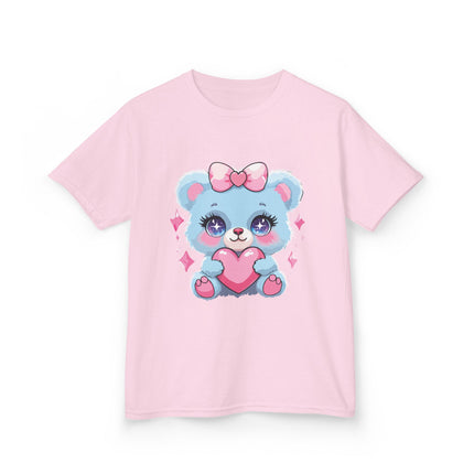 Blue Teddy Heart Kids T-Shirt