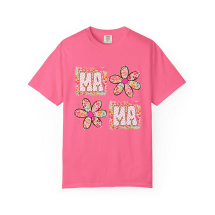Checkered Floral Mama Tee