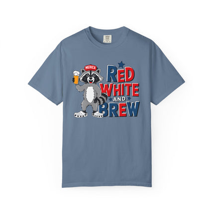 Red White and Brew Raccoon Tee