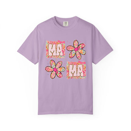 Checkered Floral Mama Tee