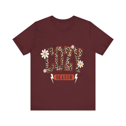 Cozy Season Leopard Letter Tee