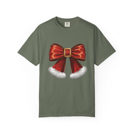 Santa Bow Velvet Tee