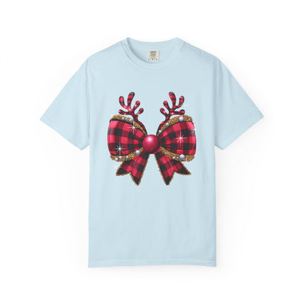 Reindeer Plaid Bow Tee