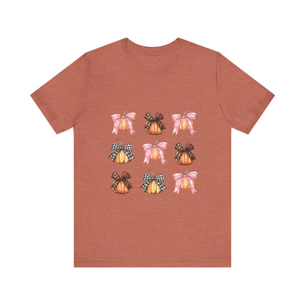 Pumpkin Bow Grid Tee