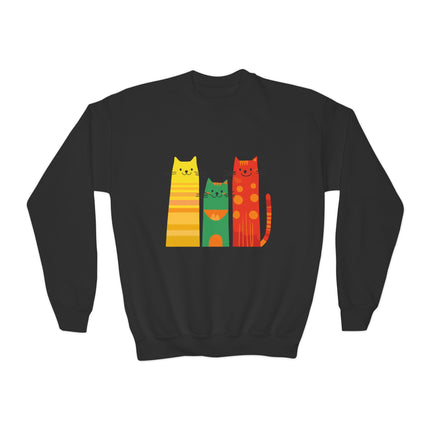 Colorful Cat Trio Youth Sweatshirt