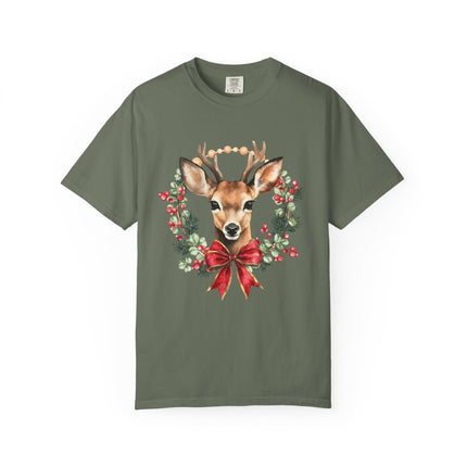 Rustic Reindeer Wreath Tee