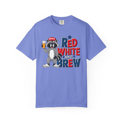 Red White and Brew Raccoon Tee
