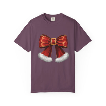 Santa Bow Velvet Tee