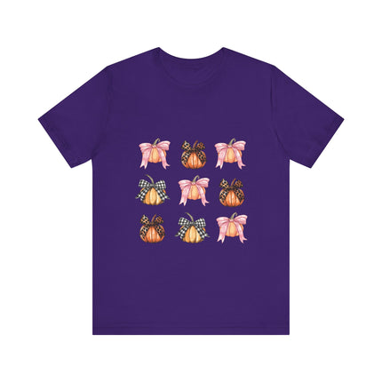 Pumpkin Bow Grid Tee