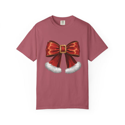 Santa Bow Velvet Tee