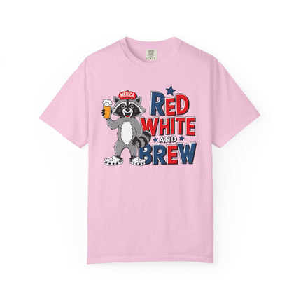 Red White and Brew Raccoon Tee