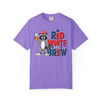 Red White and Brew Raccoon Tee