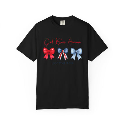 God Bless America Bow Tee