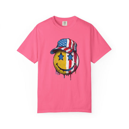 Smiley Patriot Drip Tee