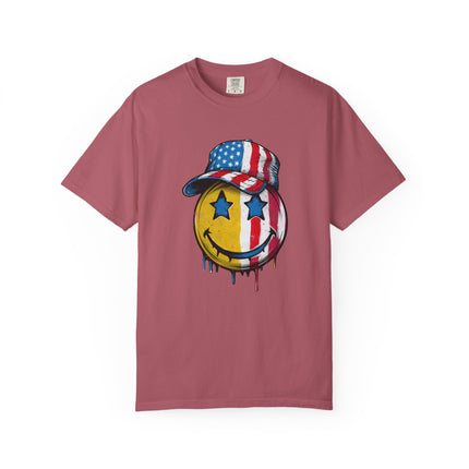 Smiley Patriot Drip Tee