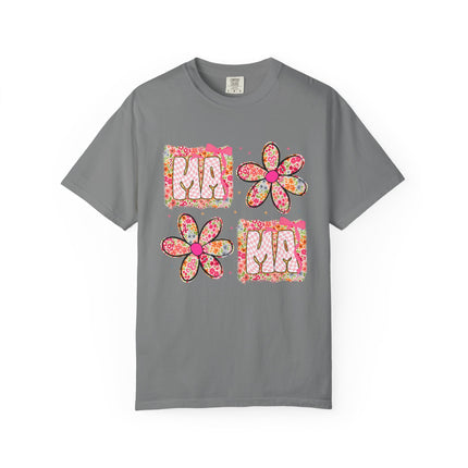 Checkered Floral Mama Tee
