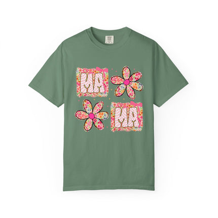 Checkered Floral Mama Tee