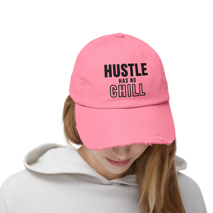 Hustle Has No Chill – Unisex Distressed Cap