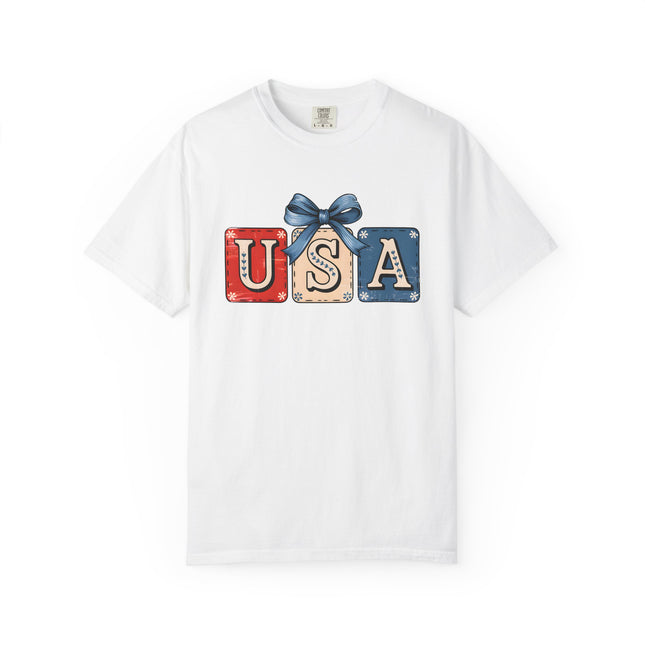 USA Gift Box Bow Tee