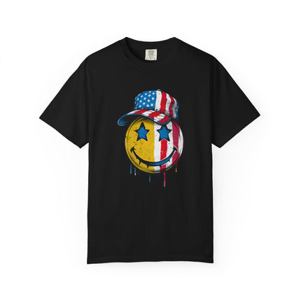 Smiley Patriot Drip Tee