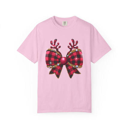 Reindeer Plaid Bow Tee