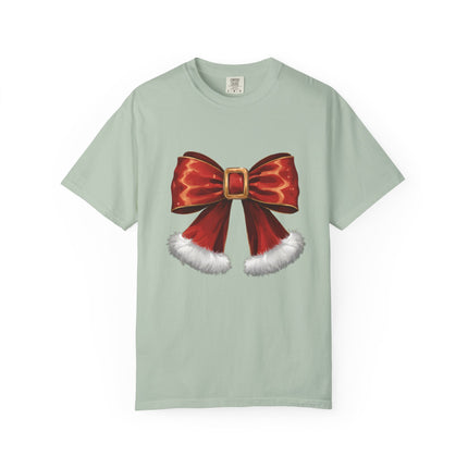 Santa Bow Velvet Tee