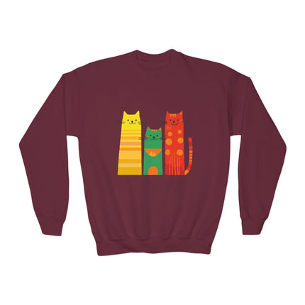 Colorful Cat Trio Youth Sweatshirt