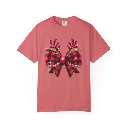 Reindeer Plaid Bow Tee
