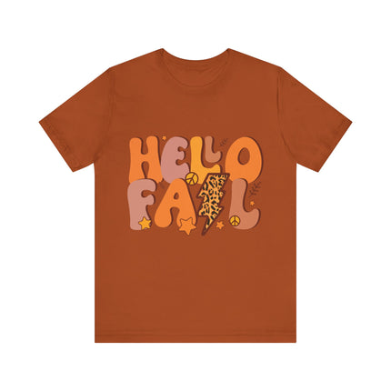 Hello Fall Leopard Bolt Tee